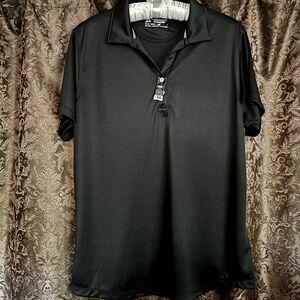 Golf Shirt Black Wick Away Fabric  UV Tag Attached Bermuda Sands Size Large NWT